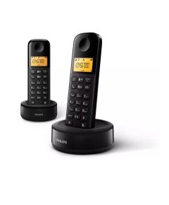 Philips D1602B/53 Dect telefon fekete 300mah 2 kézibeszélő