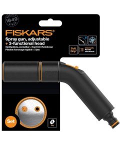 Fiskars Comfort locsolópisztoly, állítható locsolófej + 3 funkciós öntözőfej