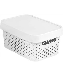 CURVER Infinity dots white 4,5 L műanyag tároló doboz tetővel - fehér