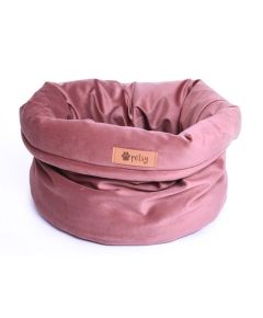 PETSY Royal basket kutya, macska bársonyos poliészter fekhely - pink - Ø 40 cm