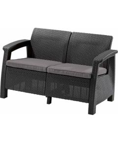 KETER Corfu love seat műrattan kerti kétszemélyes kanapé