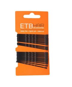 ETB Hair Fekete hullámcsat 7cm 24db