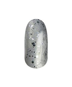 Diamond Nails Gél Lakk DN110 Arany csillám ezüst hexagonokkal