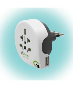 Q2 power 1.100190 Utazóadapter &quot;world to italy usb&quot; q2