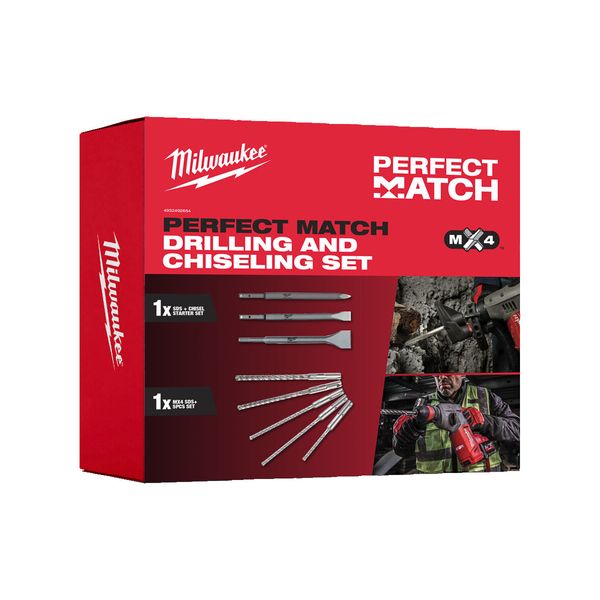 Milwaukee PERFECT MATCH SDS+ MX4™ fúrószár és véső készlet