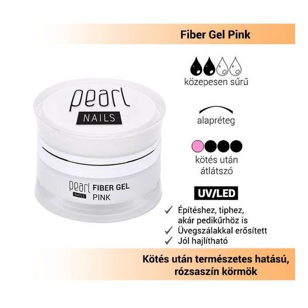 Fiber Gel Pink építőzselé üvegszállal  50ml