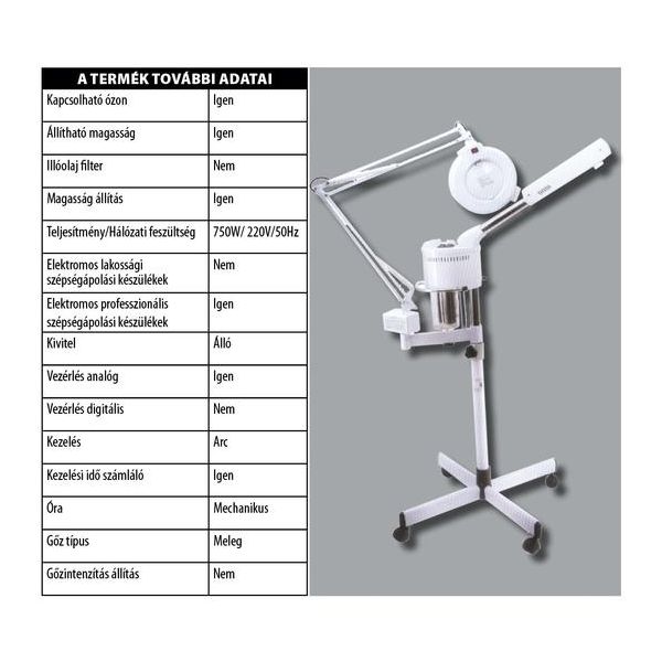 Beauty Derm Gőzölő + nagyítós lámpa esztétikai sérüléssel