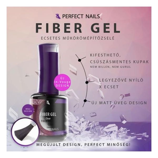 Perfect Nails Fiber Gel Vitamin Üvegszálas Alapzselé 15ml - Candy