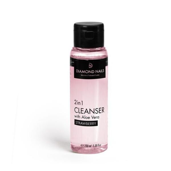 Diamond Nails 2in1 Cleanser Gél Fixáló 100ml - Aloe vera kivonattal - Eper