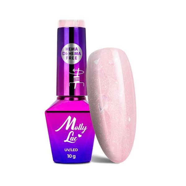 MollyLac 704 Sparkling French Romantic glow Gel Lac Hema/di-Hema mentes 10g