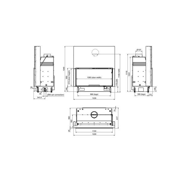 PanAqua 130 EVO LD (30kW) vízteres beépíthető kandallóbetét