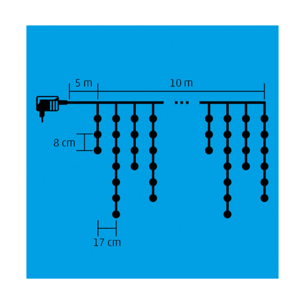 Home KKF 308/WW Led-es fényfüggöny, 300 db melegfehér led